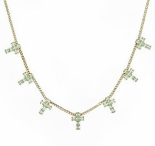 Multi Cross Necklace - Chrysolite - TOVA-230 Jewelry-TOVA-Coastal Bloom Boutique, find the trendiest versions of the popular styles and looks Located in Indialantic, FL