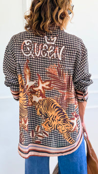 Crowned Instinct Italian Shirt-110 Long Sleeve Tops-Italianissimo-Coastal Bloom Boutique, find the trendiest versions of the popular styles and looks Located in Indialantic, FL