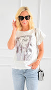 Always Smile Italian Graphic Tee-110 Short Sleeve Tops-FIRSTAGE-Coastal Bloom Boutique, find the trendiest versions of the popular styles and looks Located in Indialantic, FL