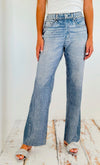 Washed Denim Elastic Waist Pants - Light Denim-170 Bottoms-oddi-Coastal Bloom Boutique, find the trendiest versions of the popular styles and looks Located in Indialantic, FL