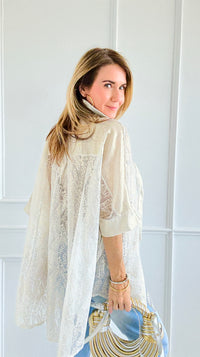 Radiant Lace Illusion Italian Blouse-170 Bottoms-SEÑORITA C-Coastal Bloom Boutique, find the trendiest versions of the popular styles and looks Located in Indialantic, FL