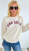 Ciao Bella Fleece Sweatshirt - Cream-140 Sweaters-reflex-Coastal Bloom Boutique, find the trendiest versions of the popular styles and looks Located in Indialantic, FL