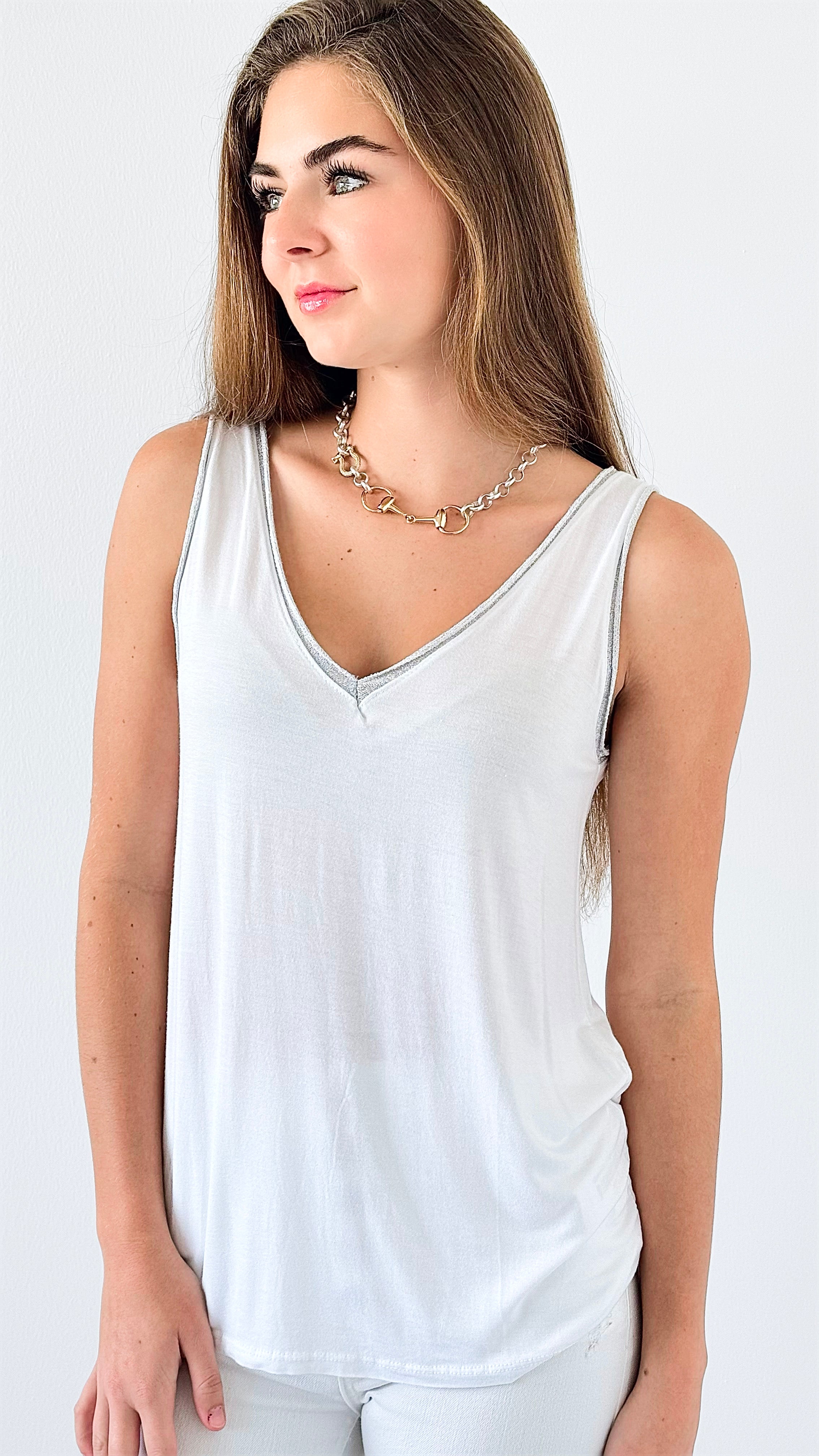 Sparkle Edge Tank Top-100 Sleeveless Tops-VENTI6 OUTLET-Coastal Bloom Boutique, find the trendiest versions of the popular styles and looks Located in Indialantic, FL