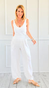 Easy Living Italian Pant - White-170 Bottoms-Tempo-Coastal Bloom Boutique, find the trendiest versions of the popular styles and looks Located in Indialantic, FL