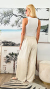 Dreamy Pintuck Wide Pants - Natural-170 Bottoms-ee:some-Coastal Bloom Boutique, find the trendiest versions of the popular styles and looks Located in Indialantic, FL