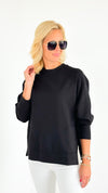 City Vibes Oversized Sweatshirt - Black-130 Long Sleeve Tops-Zenana-Coastal Bloom Boutique, find the trendiest versions of the popular styles and looks Located in Indialantic, FL