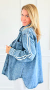 Track the Trends Denim Top-130 Long Sleeve Tops-White Birch-Coastal Bloom Boutique, find the trendiest versions of the popular styles and looks Located in Indialantic, FL