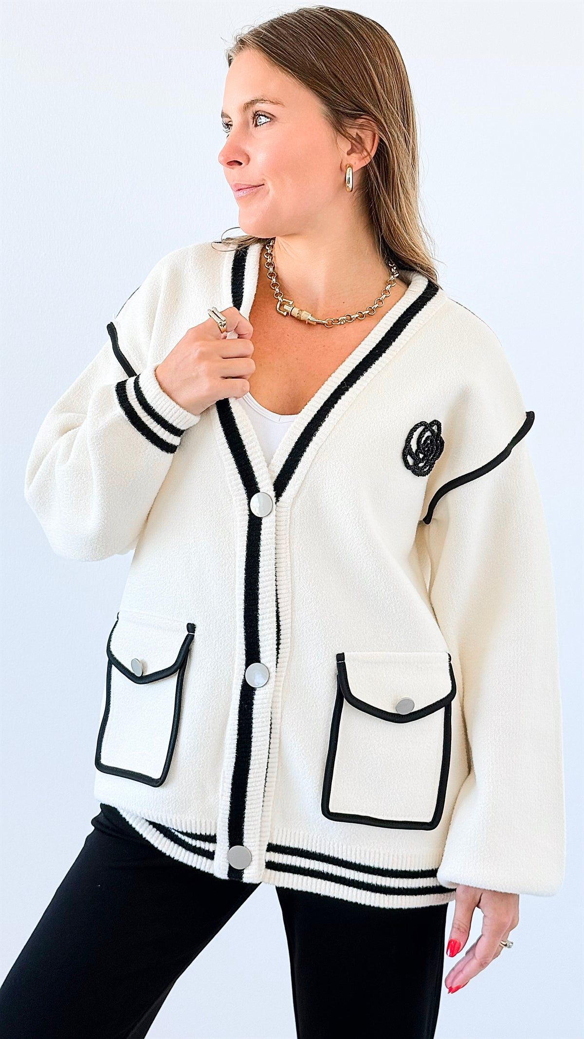 Timeless Charm Knit Cardigan-150 Cardigans/Layers-Itoo-Coastal Bloom Boutique, find the trendiest versions of the popular styles and looks Located in Indialantic, FL