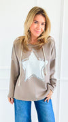 Shining Star Italian Hoodie-110 Long Sleeve Tops-GI STUDIO-Coastal Bloom Boutique, find the trendiest versions of the popular styles and looks Located in Indialantic, FL