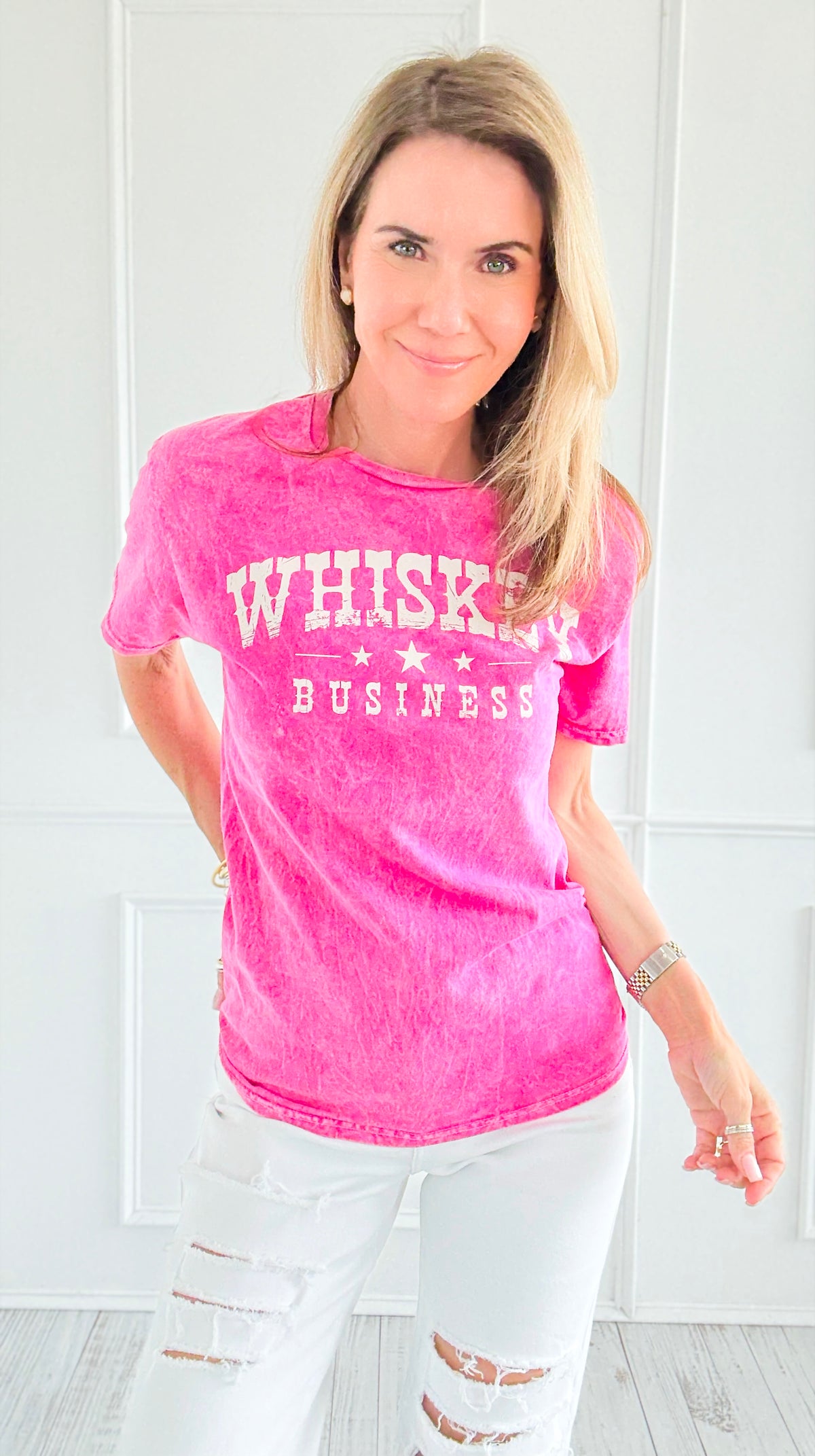 Whiskey Business Top - Mineral Pink-110 Short Sleeve Tops-SUGAR STITCH-Coastal Bloom Boutique, find the trendiest versions of the popular styles and looks Located in Indialantic, FL