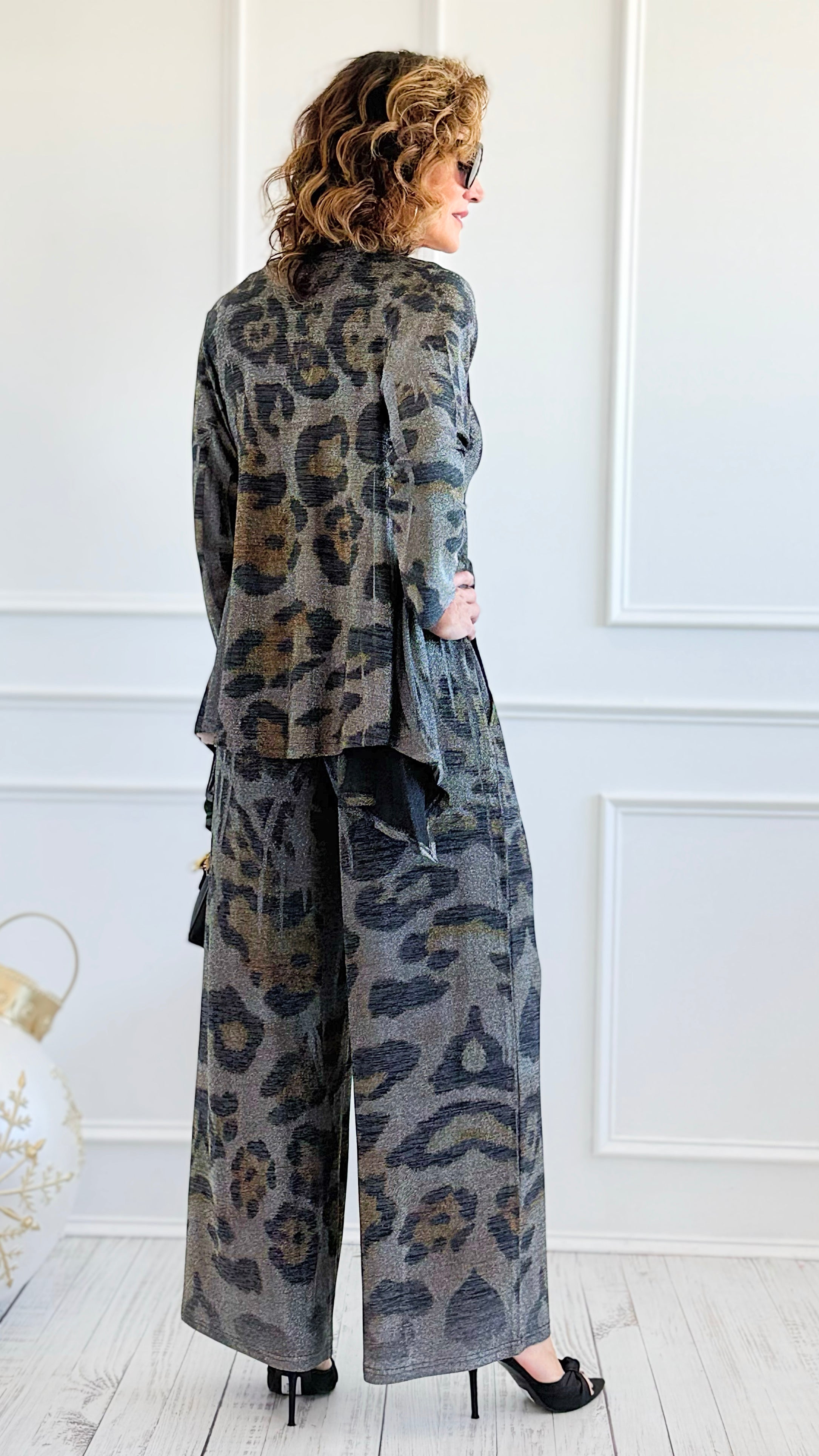 Starry Nights Printed Metallic Cardigan-Leo-150 Cardigans/Layers-Origami Fashion Inc-Coastal Bloom Boutique, find the trendiest versions of the popular styles and looks Located in Indialantic, FL