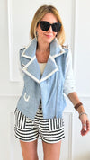 Contrast Biker Jacket-160 Jackets-Dance and Marvel-Coastal Bloom Boutique, find the trendiest versions of the popular styles and looks Located in Indialantic, FL