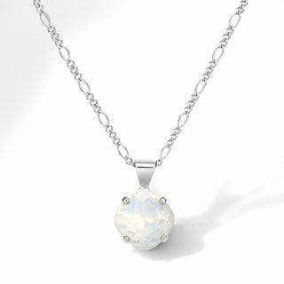 Solitaire Pendant Necklace - White Opal - Katora