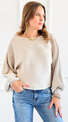 Soft Ribbed Knit Sweater - Sand Beige-140 Sweaters-Zenana-Coastal Bloom Boutique, find the trendiest versions of the popular styles and looks Located in Indialantic, FL