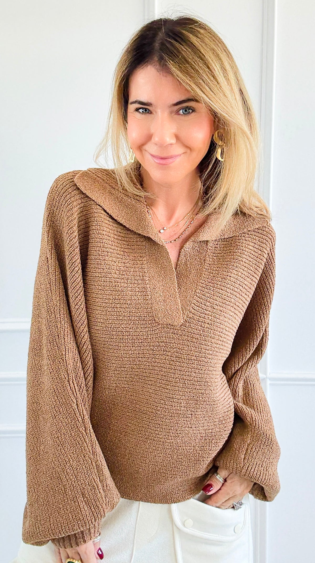 Cloud Nine Knit Sweater - Taupe-140 Sweaters-Promesa-Coastal Bloom Boutique, find the trendiest versions of the popular styles and looks Located in Indialantic, FL