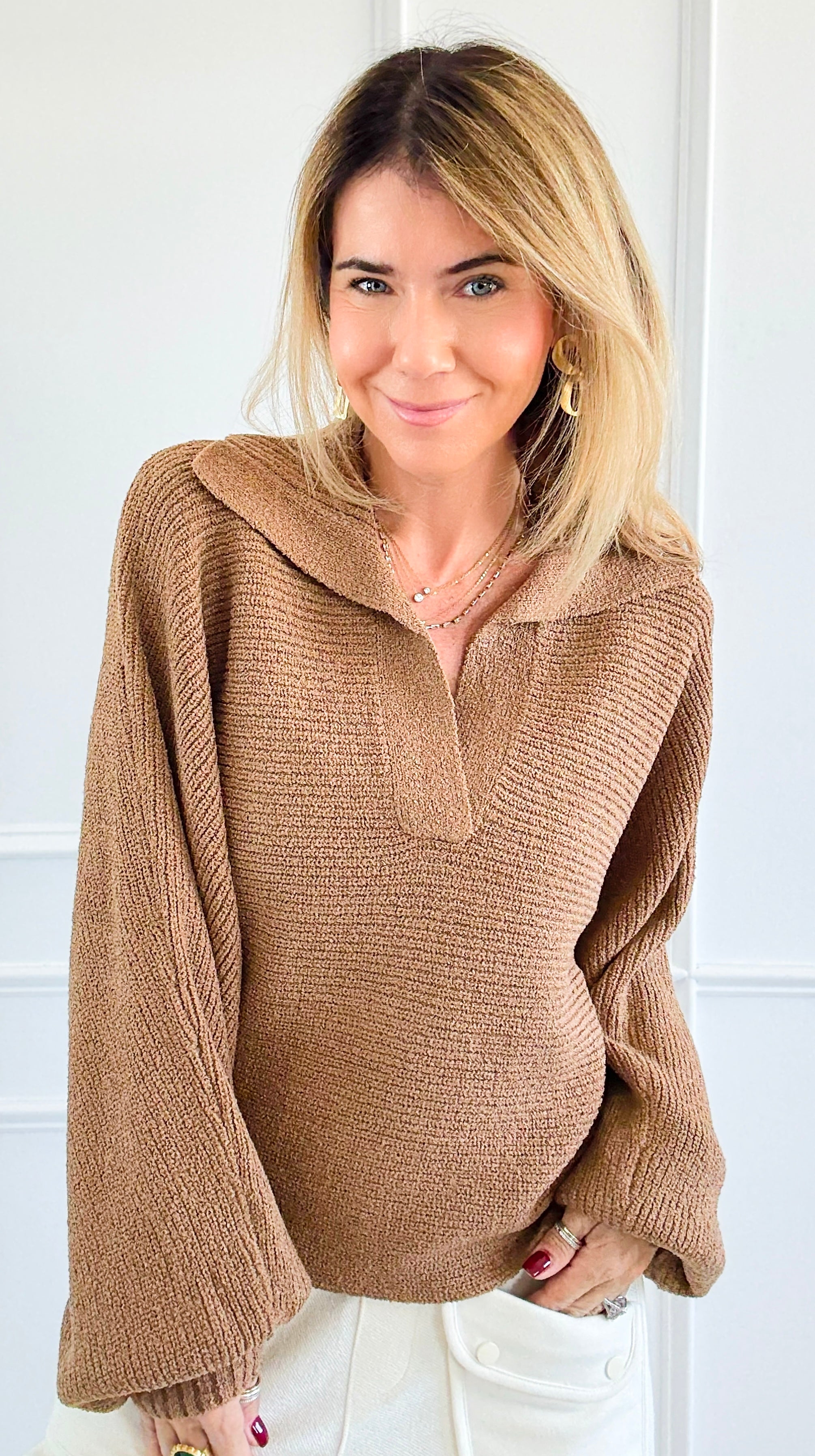 Cloud Nine Knit Sweater - Taupe-140 Sweaters-Promesa-Coastal Bloom Boutique, find the trendiest versions of the popular styles and looks Located in Indialantic, FL
