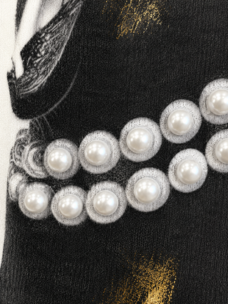 CB Custom - Pearls & Power Knit Italian Top