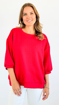 Bold Comfort Top - Red-110 Short Sleeve Tops-Timing-Coastal Bloom Boutique, find the trendiest versions of the popular styles and looks Located in Indialantic, FL