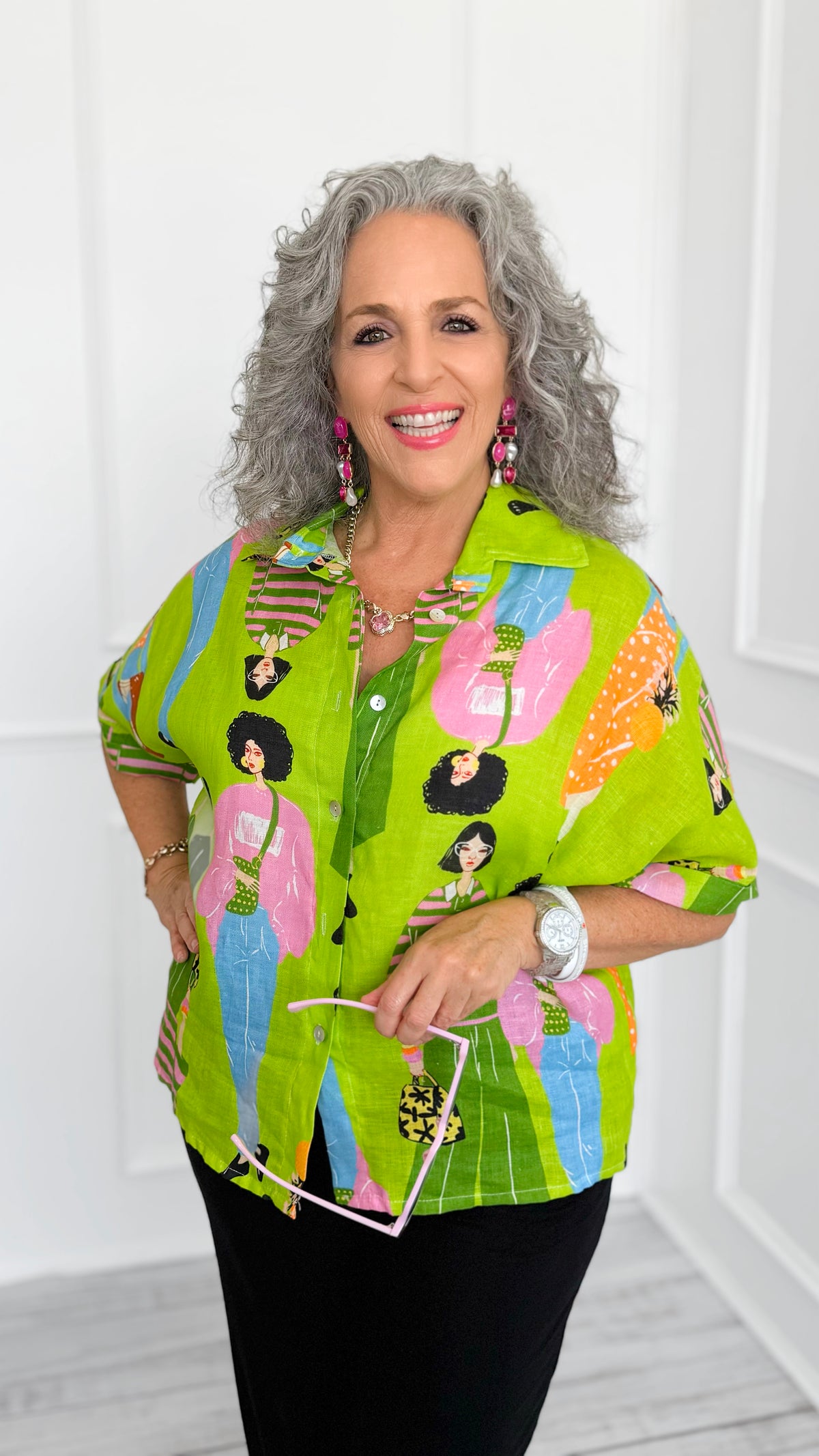 Culture Shock Italian Button Top-110 short Sleeve Top-PORCIENTO-Coastal Bloom Boutique, find the trendiest versions of the popular styles and looks Located in Indialantic, FL
