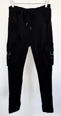 Urban Cargo Wish List Italian Joggers- Black-180 Joggers-CRIS S.R.L.-Coastal Bloom Boutique, find the trendiest versions of the popular styles and looks Located in Indialantic, FL