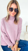 Break Free Long Sleeve Italian Sweater Top - Lilac-140 Sweaters-Yolly-Coastal Bloom Boutique, find the trendiest versions of the popular styles and looks Located in Indialantic, FL