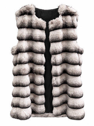 Winter Frost Faux Fur Vest - Gray