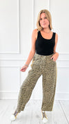 Leopard Printed Twill Pants-Taupe-170 Bottoms-JODIFL-Coastal Bloom Boutique, find the trendiest versions of the popular styles and looks Located in Indialantic, FL