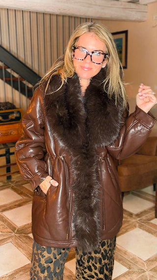 Après Luxe Italian Fur Coat - Coffee