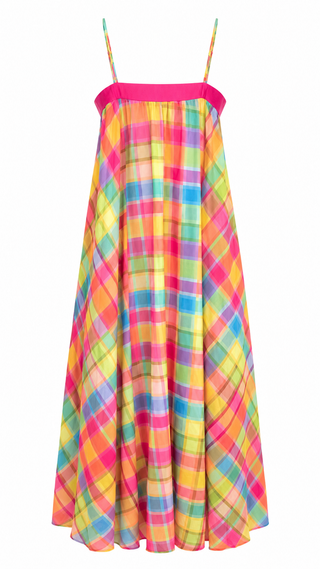 Sunset Plaid Maxi Dress