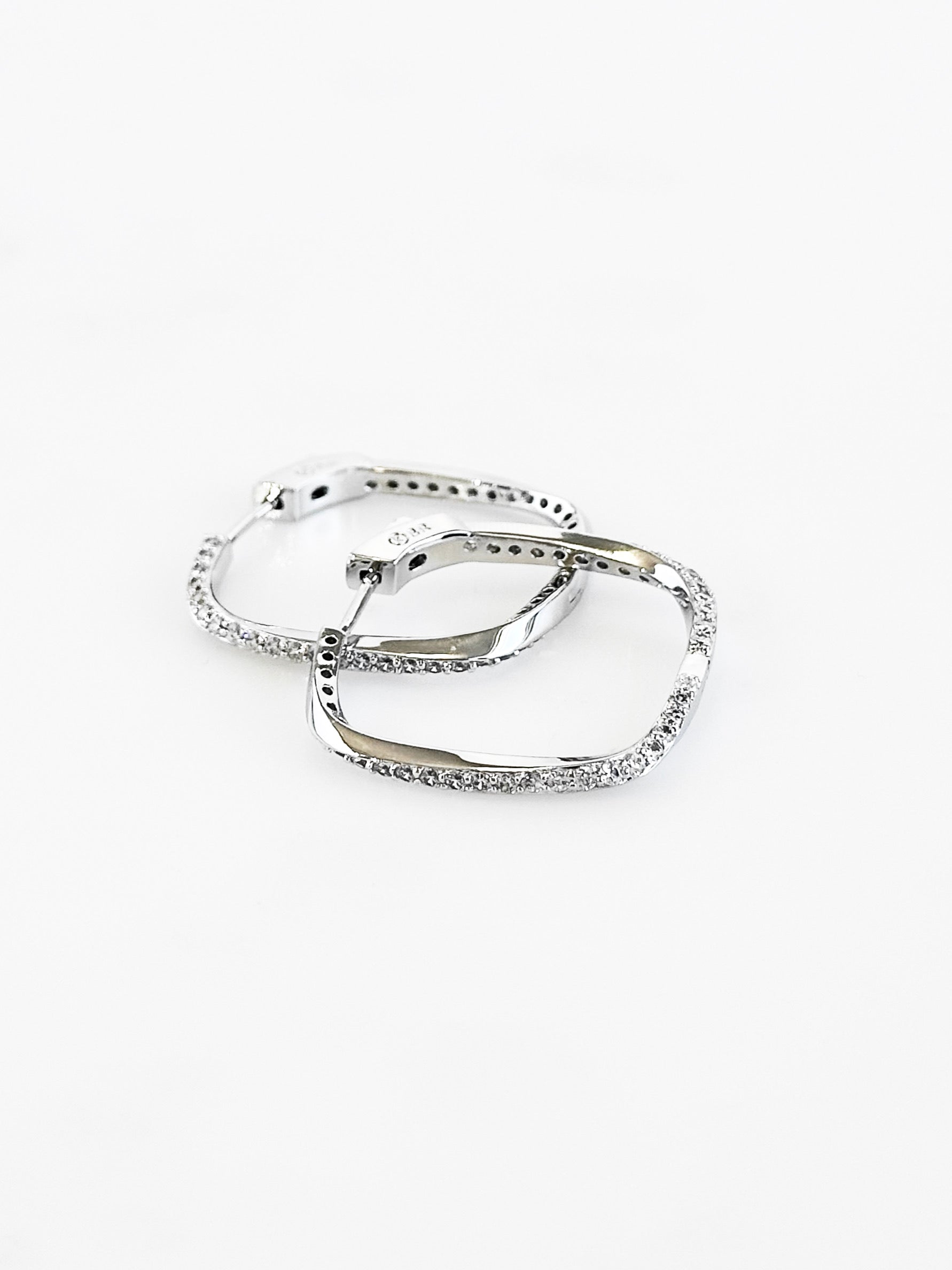 CZ Square Hoops Earring-230 Jewelry-NYC-Coastal Bloom Boutique, find the trendiest versions of the popular styles and looks Located in Indialantic, FL