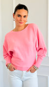 Sunday Muse Dolman Knit Sweater - Bubble Gum-140 Sweaters-she + sky-Coastal Bloom Boutique, find the trendiest versions of the popular styles and looks Located in Indialantic, FL