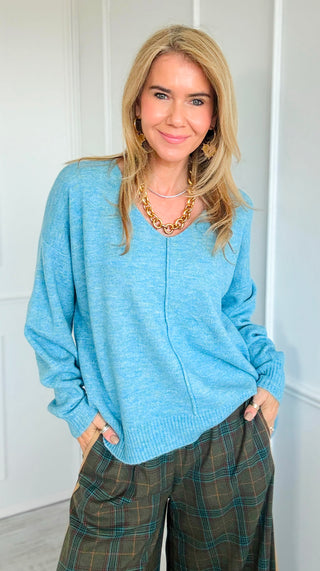 V-Neck Relaxed Knit Sweater