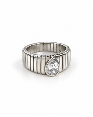 Sterling Silver Pear Armadillo Ring
