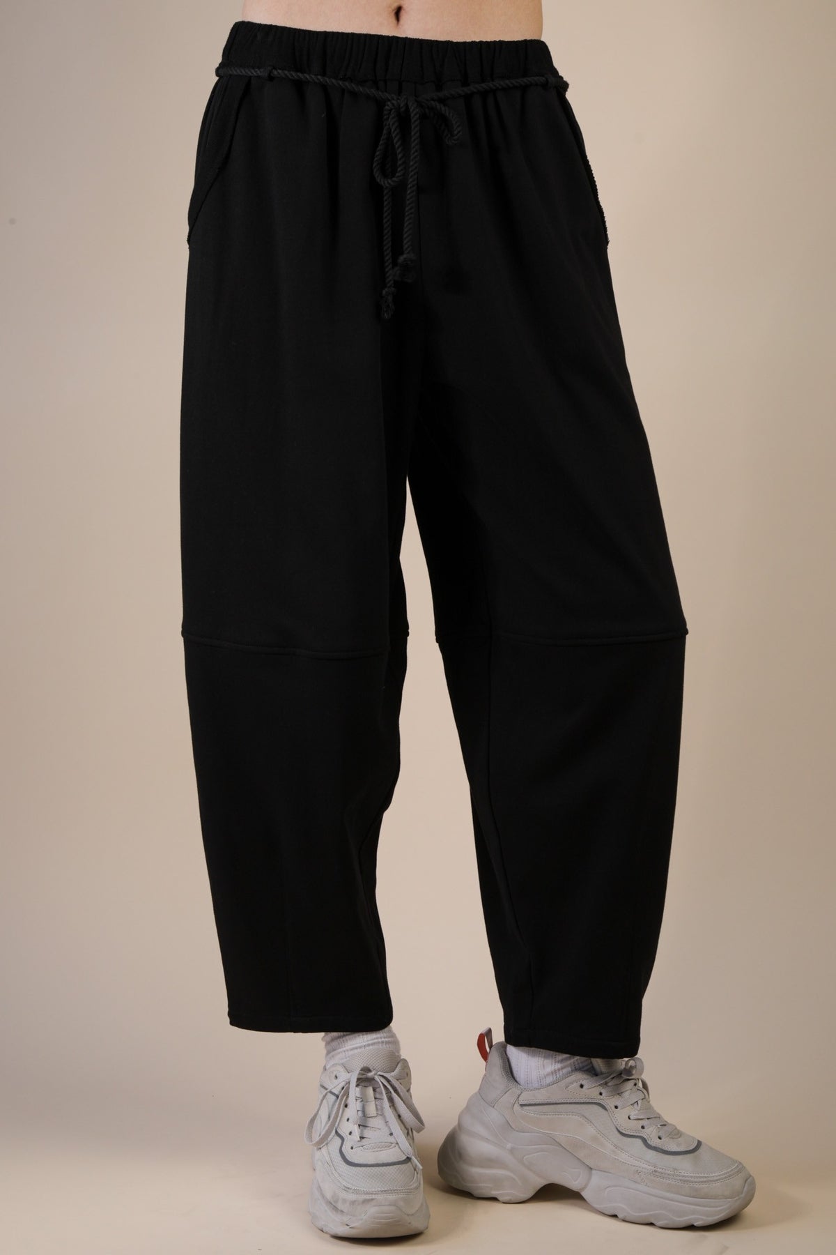 Chic Everyday Barrel Pants - Black-100 Pants-VERY J-Coastal Bloom Boutique, find the trendiest versions of the popular styles and looks Located in Indialantic, FL