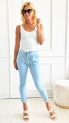 Love Endures Italian Jogger - Pastel Blue-180 Joggers-Germany-Coastal Bloom Boutique, find the trendiest versions of the popular styles and looks Located in Indialantic, FL