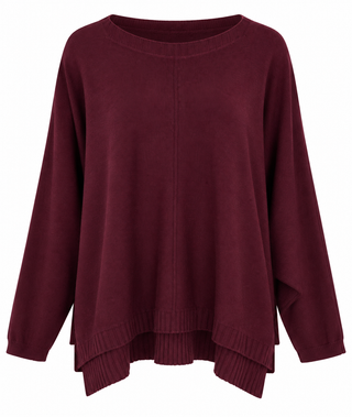 Break Free Seam Detail Italian Sweater - Wine