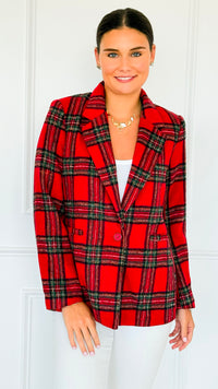 Heritage Hue Brushed Plaid Jacket-160 Jackets-Lovelo x GeeGee-Coastal Bloom Boutique, find the trendiest versions of the popular styles and looks Located in Indialantic, FL