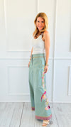 Botanical Charm Wide-Leg Pants-170 Bottoms-Aratta-Coastal Bloom Boutique, find the trendiest versions of the popular styles and looks Located in Indialantic, FL