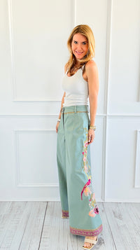 Botanical Charm Wide-Leg Pants-170 Bottoms-Aratta-Coastal Bloom Boutique, find the trendiest versions of the popular styles and looks Located in Indialantic, FL