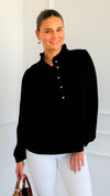 Victorian Muse Ruffle Top - Black-130 Long Sleeve Tops-JODIFL-Coastal Bloom Boutique, find the trendiest versions of the popular styles and looks Located in Indialantic, FL