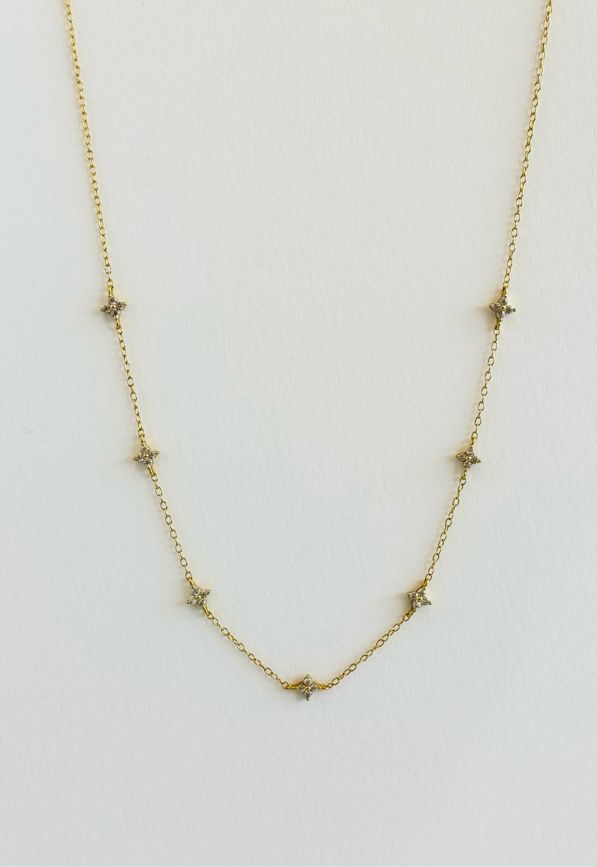 CZ Fleur Station Necklace-230 Jewelry-Darling-Coastal Bloom Boutique, find the trendiest versions of the popular styles and looks Located in Indialantic, FL