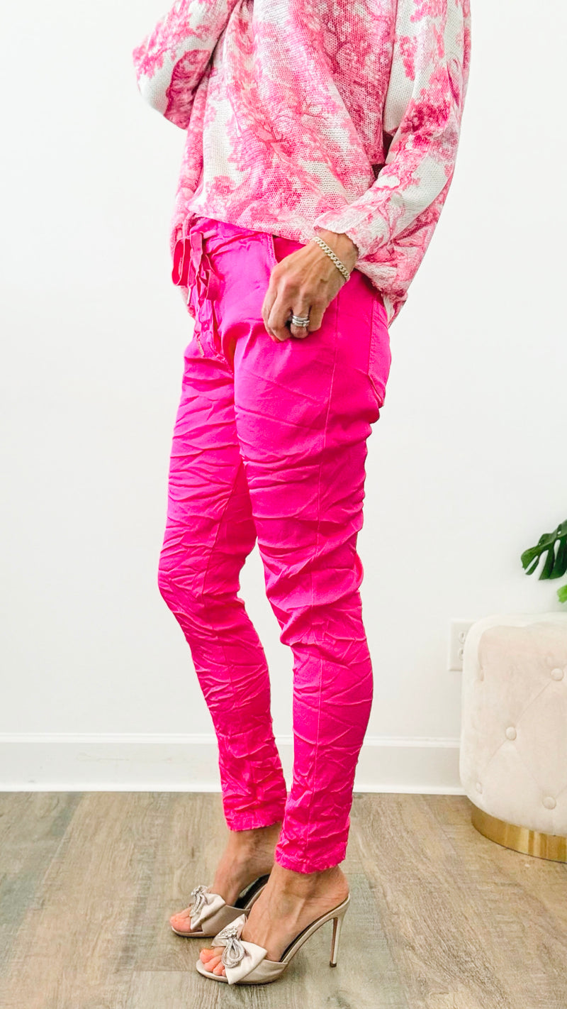 Italian Wish List Moonlit Jogger - Fuchsia-180 Joggers-Italianissimo/ venti6-Coastal Bloom Boutique, find the trendiest versions of the popular styles and looks Located in Indialantic, FL