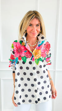 Blossom & Dots Italian Button Top