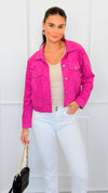 Punchline Snap Front Jacket-160 Jackets-ROUSSEAU-Coastal Bloom Boutique, find the trendiest versions of the popular styles and looks Located in Indialantic, FL