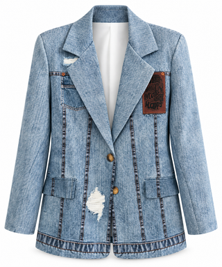 Washed Denim Statement Italian Blazer