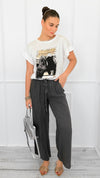 Island Stroll Linen Italian Pant- Charcoal-100 Pants-Italianissimo-Coastal Bloom Boutique, find the trendiest versions of the popular styles and looks Located in Indialantic, FL