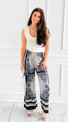 Paisley Bliss Italian Pants- Black-100 Pants-SEE YOU IN ROME-Coastal Bloom Boutique, find the trendiest versions of the popular styles and looks Located in Indialantic, FL