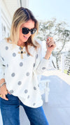 Shadow Dots Italian Milano Sweater-140 Sweaters-SORPRESA-Coastal Bloom Boutique, find the trendiest versions of the popular styles and looks Located in Indialantic, FL