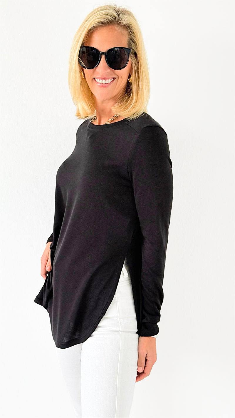 Hung Up Top - Black-130 Long Sleeve Tops-Mono B-Coastal Bloom Boutique, find the trendiest versions of the popular styles and looks Located in Indialantic, FL