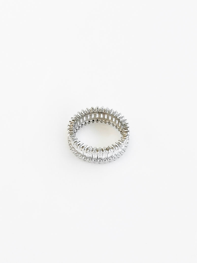 Sterling Silver CZ Station Baguette Band Ring-230 Jewelry-NYC-Coastal Bloom Boutique, find the trendiest versions of the popular styles and looks Located in Indialantic, FL